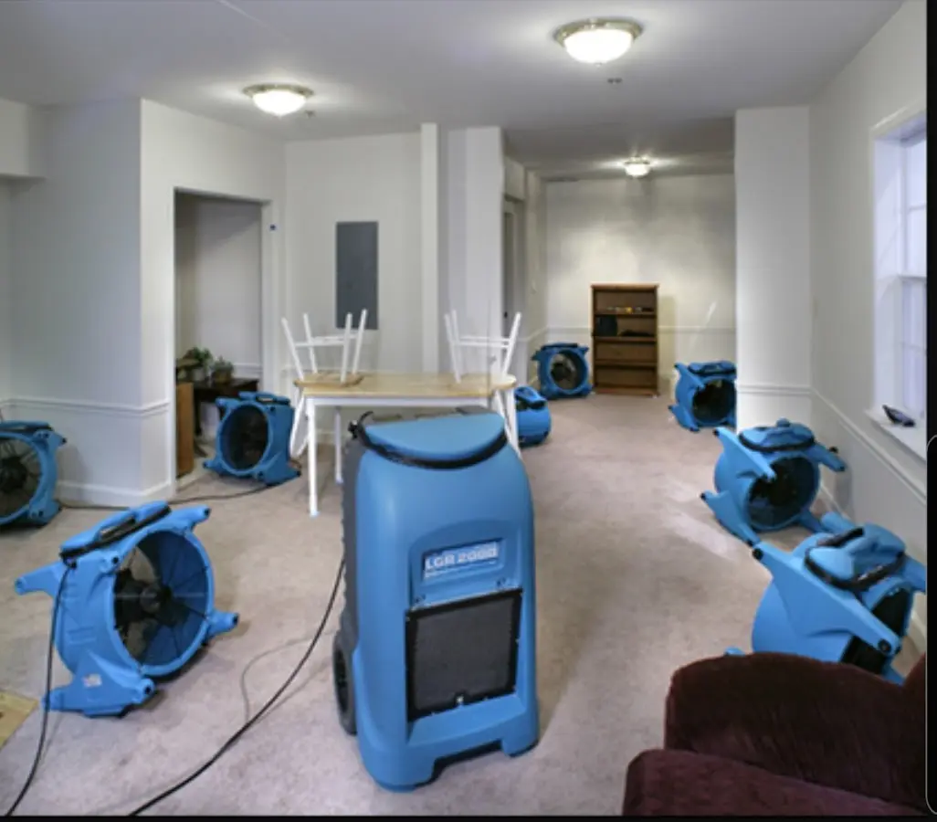 Air movers and dehumidifier setup for Water Extraction & Removal in Washington Terrace